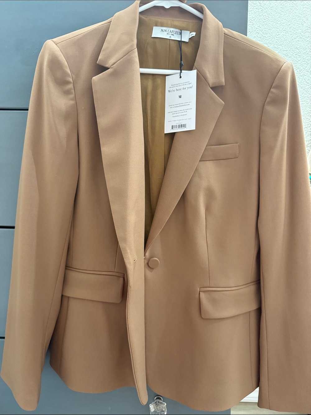 MM Lafleur Camel Single-Button Blazer